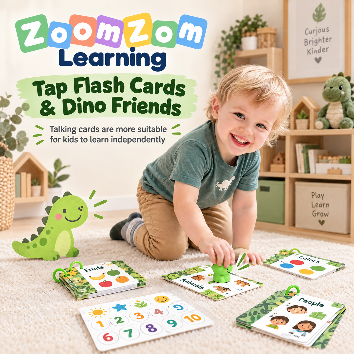 Zoom Zoom Learning Dinosaur Talking Pen Phonics Cards